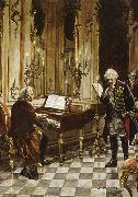 franz schubert a romanticized artist s impression of bach s visit to frederick the great at the palace of sans souci in potsdam Spain oil painting artist